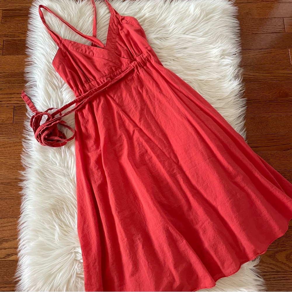 Anthropologie Coral Strapless Dress